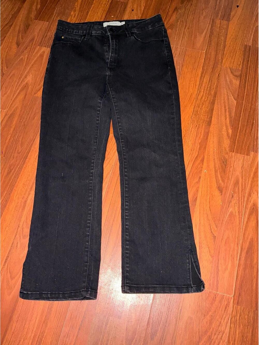 ELIE TAHARI Dark Gray Nicola Casual Denim Classic Straight Leg Women Jeans Sz 10